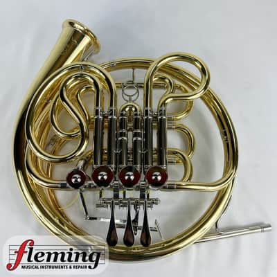 Yamaha YHR-671D Professional Double French Horn with Detachable Bell - Lacquered Brass image 7