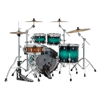 Mapex Saturn VI Rock 4pc Drum Set 22/10/12/16 Marine Teal Burst image 2