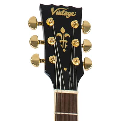 Vintage V1003 ReIssued 3 Pickup Electric Guitar ~ Boulevard Black image 7
