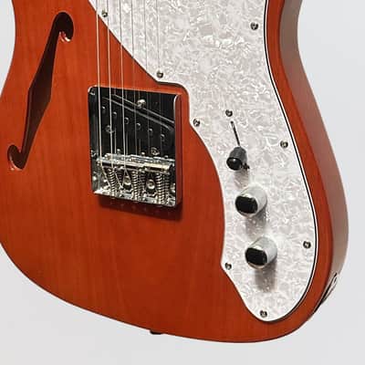 Aria TEG-TL Modern Classic Thinline Semi Hollow Tele Style Electric Guitar - Natural image 5