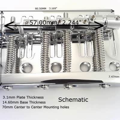 True Custom Shop® Chrome 4 String High Mass Thin Block Bass Bridge for Fender Jazz and P Bass image 2