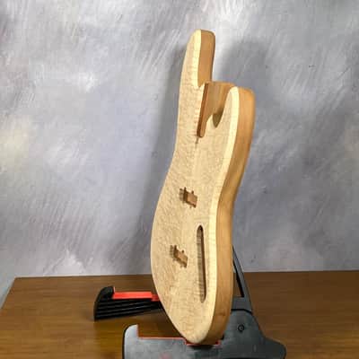 High End Offset Bass Body NOS Blistery Quilted Maple Top, solid one piece Mahogany Back - Unfinished - Front Routed - Luthier Supply R42 image 19