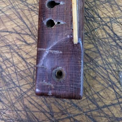 Vintage RARE 1960's Regal Kay Harmony Acoustic Guitar Wood Bridge Tailpiece with Installation bolts Luthier Parts image 2