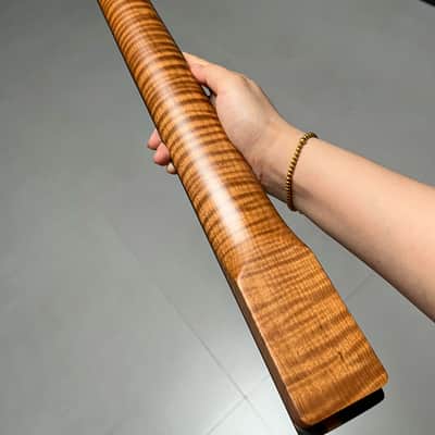 AAAAA Tele Ebony Fretboard Roasted flame Maple Electric Guitar Neck Radius 12inch Round stainless steel 22 frets hole 10mm Radius: 12 inches image 11