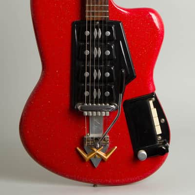 Wandre Noble "Powertone" Semi-Hollow Body Electric Guitar, c. 1964, ser. #680, black hard shell case. image 3