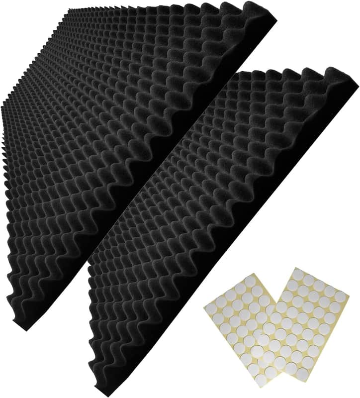 2 Pack 48"X 24"X 2" Black Sound Proof Foam Panels, Acoustic Foam Egg Crate Foam Panel, Noise Cancelling Foam Studio Foam Panel, Sound Panels Noise Reducing For Walls image 1