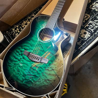 Ibanez AEWC16QA 6-String Acoustic-Electric Guitar - Transparent Emerald Burst image 1
