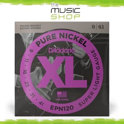 D'addario XL Pure Nickel 9-41 Super Light Electric Guitar Strings - EPN120 image 1