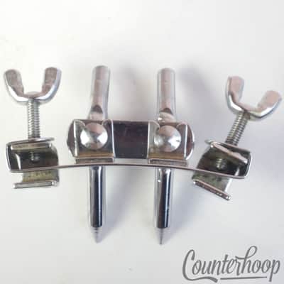 *Pearl Bass Drum Spurs Clamp-On Hoop Mount Anchor Legs Double-Spikes Adjustable* image 2