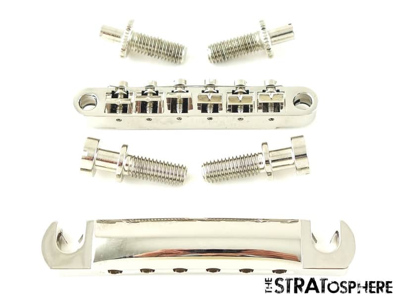 USED Epiphone Firebird Tune-O-Matic Bridge Tailpiece Studs Guitar Parts Nickel image 1