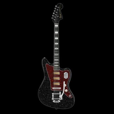 Fender Limited Edition Gold Foil Jazzmaster Black Sparkle With Gig Bag image 2