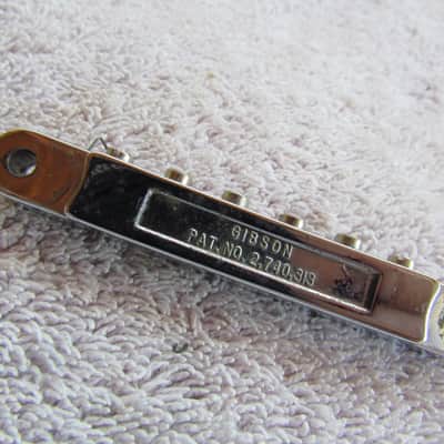 Gibson Tune-O-Matic Bridge 1970' Era Chrome Gibson TOM Bridge Fits Gibson Les Paul ES-335 & Others image 2