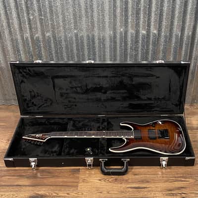 ESP LTD MH-1000 Evertune Flame Dark Brown Sunburst Guitar & Case #0341 Used image 2