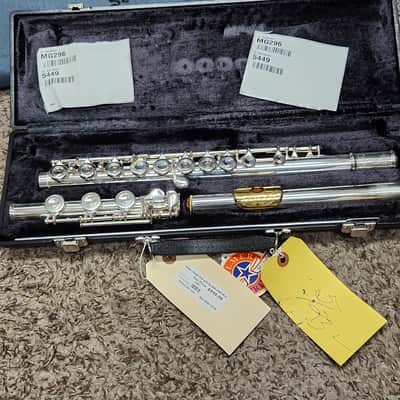 Selmer Omega flute - sterling silver, gold engraved lip plate, open hole, low B image 1