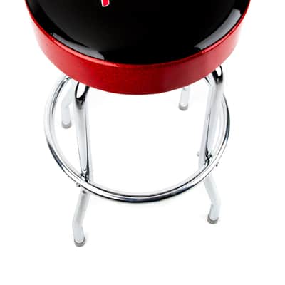 Fender® Red Sparkle Logo Barstool, Black/Red Sparkle 30" image 2