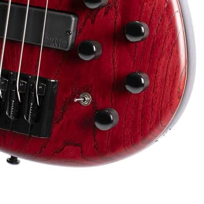 Cort B4ELEMENTOPBR Artisan Series B4 Element Bass Guitar. Open Pore  Burgandy Red image 4