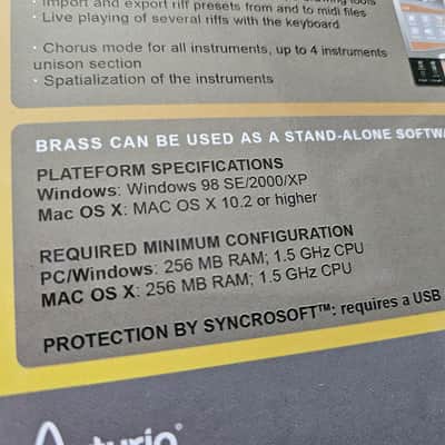 Arturia BRASS (Trumpet, Saxophone and Trombone) AU, VST and Standalone Software for Win 98/2000/XP and Mac OS X 10.2 and up image 7