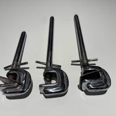 Rare McIntosh Clip on bass drum spurs x 3 1920’s-1930’s - Chrome image 3