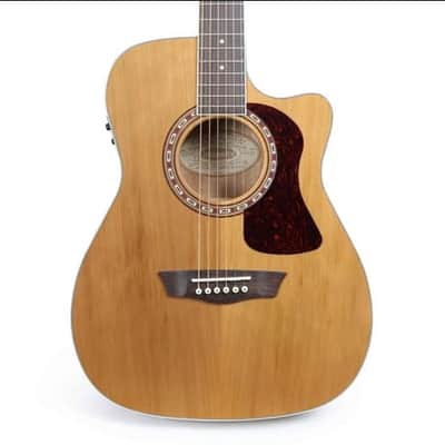 Washburn HF11SCE Folk Acoustic Electric Guitar Cutaway Natural image 4
