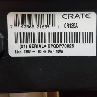 Crate Cr-1 CR-125 tube 1x12 combo tube amp EL-84 1990's clean with tags and manual! RARE! image 5