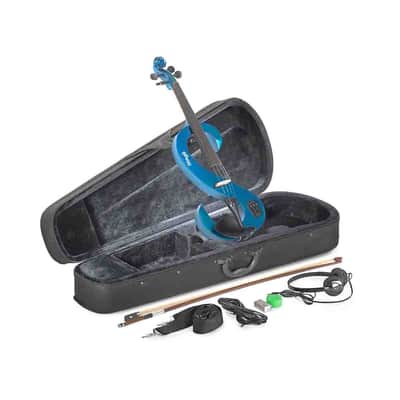 Stagg EVN 4/4 MBL S Shaped Electric Violin Set w/Soft Case, Bow,Strap,Rosin, Headphones & 9V Battery image 1
