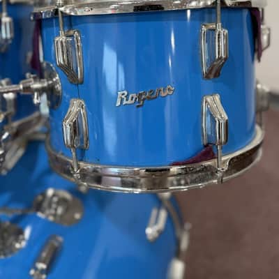 Rogers Fullerton Powertone 70s Vintage Drum Kit - Pacific Blue (22, 12, 13, 16) image 3