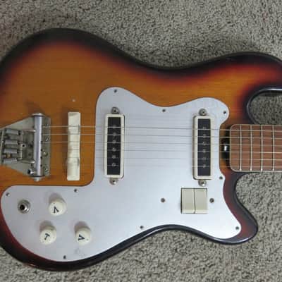 Vintage 1960s Teisco Kent Made in Japan Bizarre Guitar Rare 1 Pick Up Sunburst Model image 2