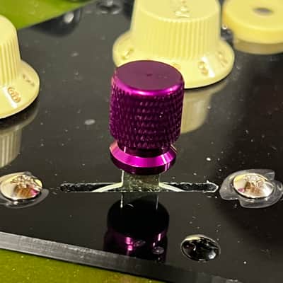 Kinnatone Purple Skirted knurled 3 or 5 way Blade style Switch Tip Knob For Strat or Tele Charvel,Jackson,PRS, Ibanez and more image 4