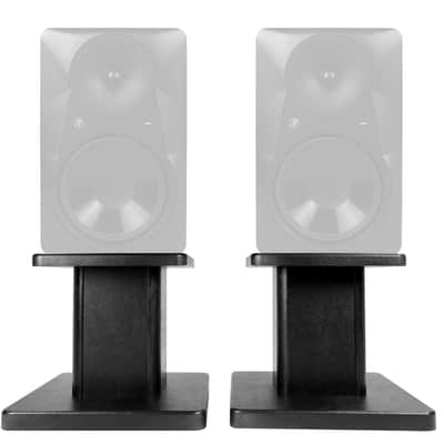Rockville 8” Black Studio Monitor Speaker Stands For Mackie MR824 Monitors image 1