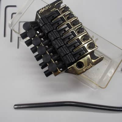 80's Kahler USA Spyder 2720 Spyder Floyd Rose Fulcrum RH tremolo bridge Rare Gold and Black image 5
