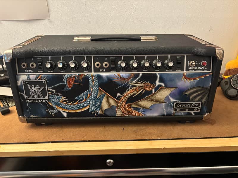 Music Man Seventy-Five 2-Channel 75-Watt Guitar Amp Head 1980 - 1984 - Black image 1