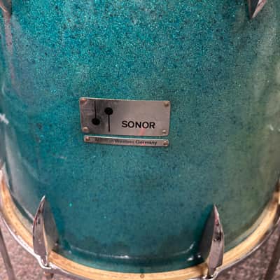 Vintage 14.5” x 16” Sonor Floor Tom 1960’s - Sparkling Turquoise image 2