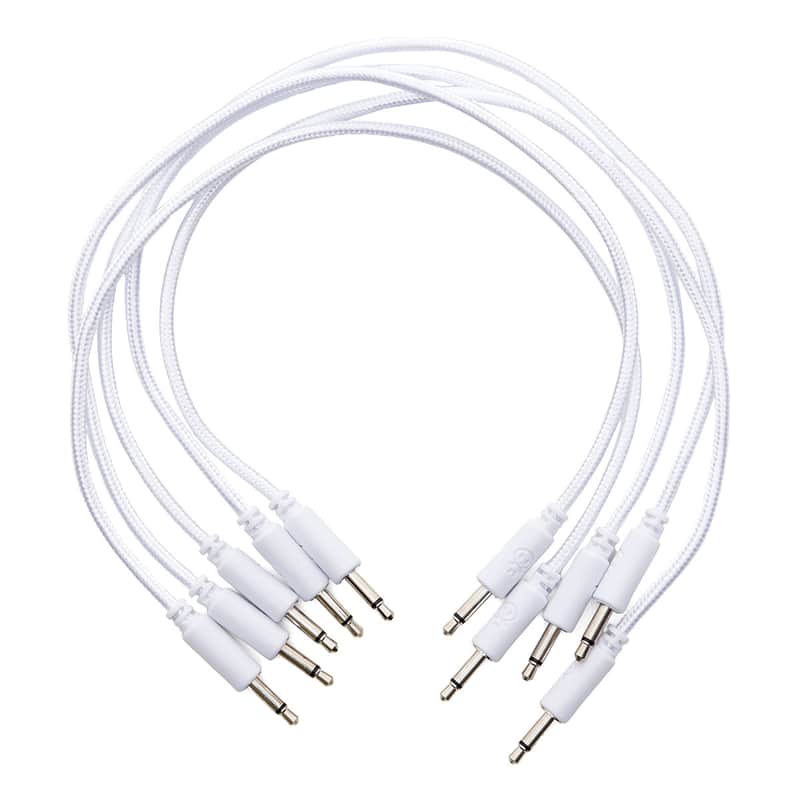 Erica Synths Eurorack Patch Cables (20cm White Braided x 5) image 1
