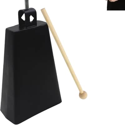 Metal Iron Cowbell 7 inch,Steel Cow Bells Large Noise Makers Hand Percussion Music Cow bell with Stick Handle, Instrument Cowbell for School, Sporting Events, Concert, Wedding (7 inch) image 1