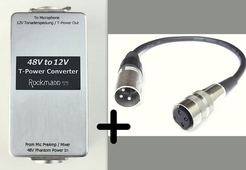 48V PHANTOM to 12V T-POWER CONVERTER + DIN TUCHEL ADAPTER / P48 T12 Sennheiser MKH416 405 406T 815T image 1
