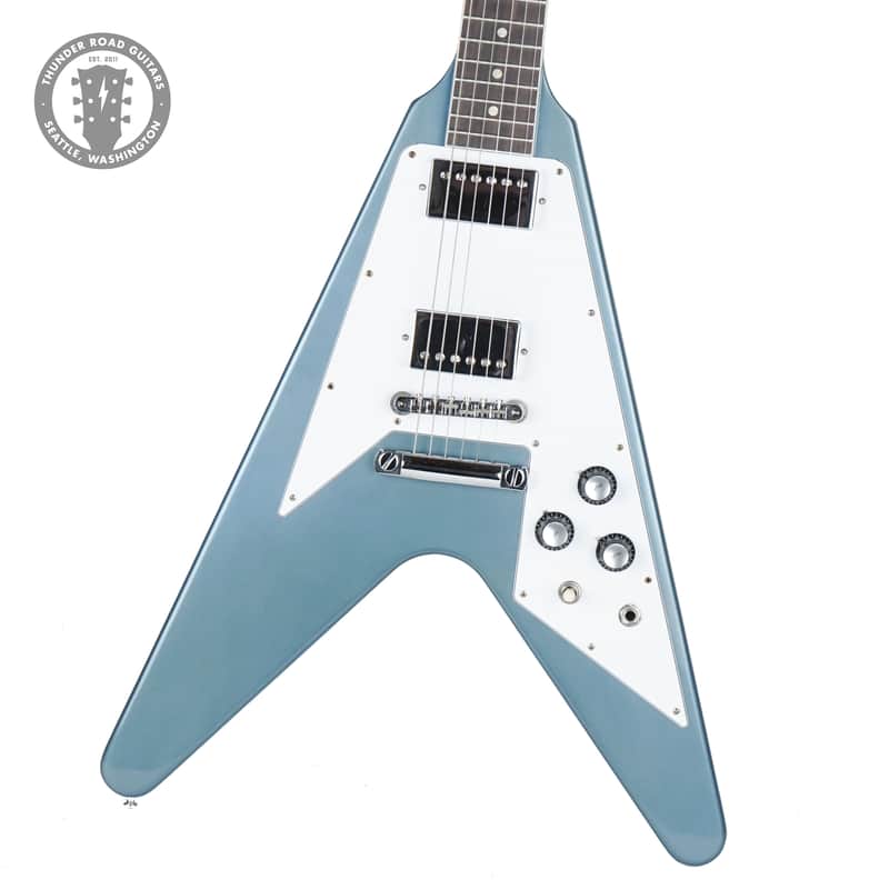 New Gibson Custom Shop 1967 Mahogany Flying V TRG Stinger Series Bahama Blue Stop Bar VOS 400397 image 1
