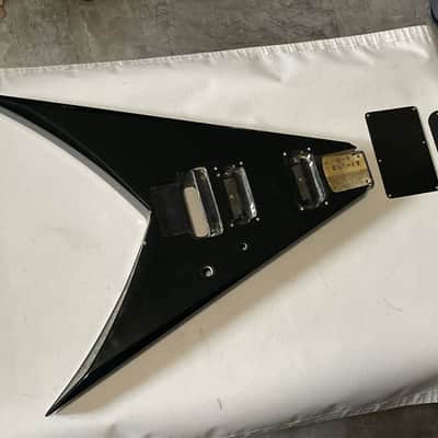 1990's MIJ Jackson Professional King V Black Guitar Body Floyd Tremolo Ready image 1