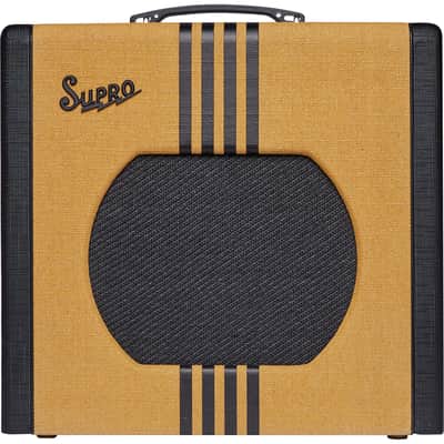 Supro 1822RBC Delta King 12 15 Watt 1x12” Combo Amplifier in Tweed and Black image 1
