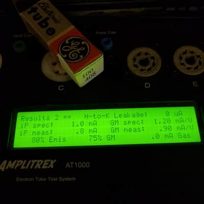 G.E. 5751 black plate triple mica AT1000 TESTED Vacuum Tube dual triode 1954-1959 image 3