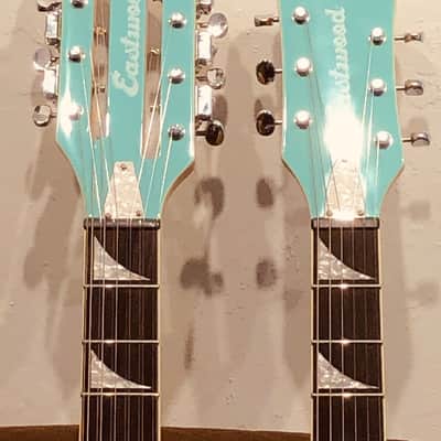 Eastwood SURFCASTER 12/6 Bound Tone-Chambered Mahogany Body Double Neck Electric Guitar w/Hard Case image 19