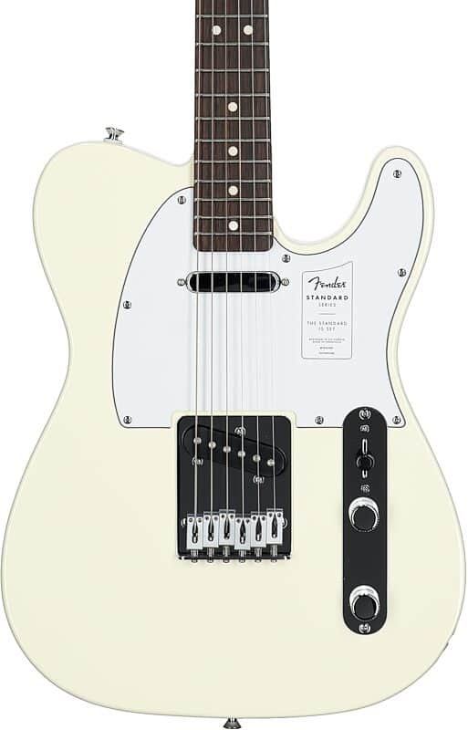 Fender Standard Telecaster Electric Guitar. Laurel Fingerboard, White Pickguard, Olympic White image 1