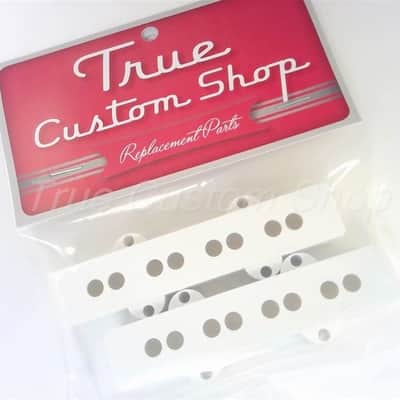 True Custom Shop® White Neck & Bridge Pickup Cover Set for Fender Jazz Bass image 5