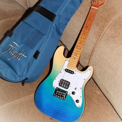 Flight Pathfinder TBL Tenor Ukulele Solidbody Electric Blue Fade image 21
