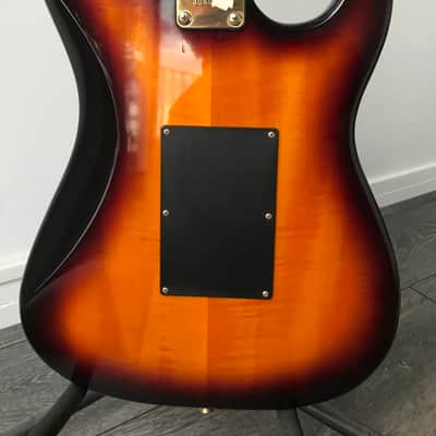 1993 Aria Pro II Strat Sunburst Maple top left handed image 21