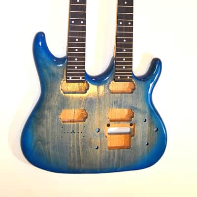 Ibenez Style Double Neck Guitar Blue Burst image 5