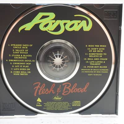 Poison Flesh & Blood CD Capitol 1990 Glam Rock Metal image 3