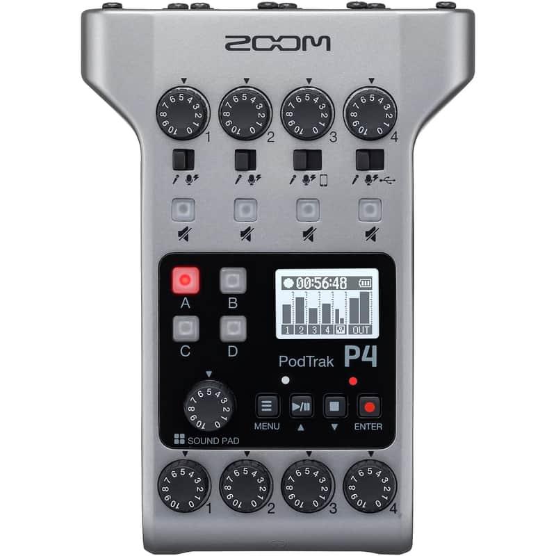 Zoom PodTrak P4 Multitrack Recorder 2020 - Present - Gray image 1