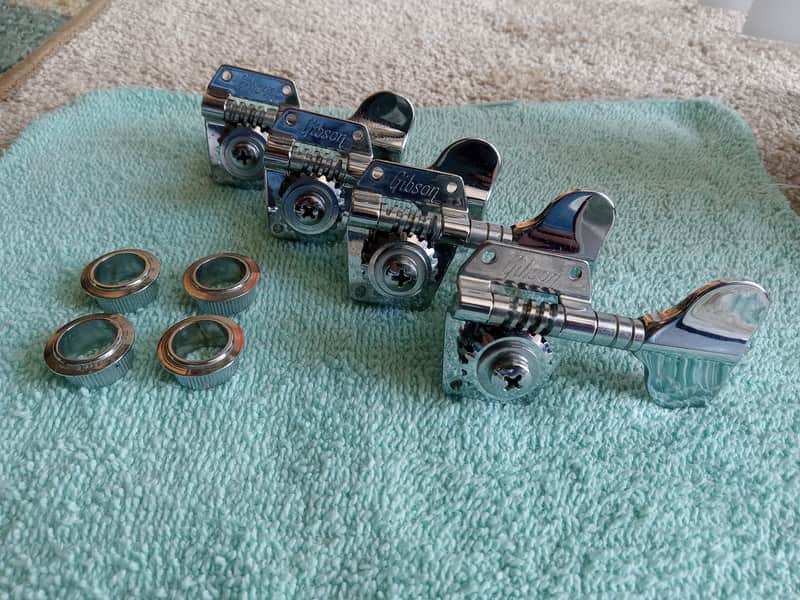 Set of Vintage 1980's Gibson Victory Bass Tuners w/ Ferrules! image 1