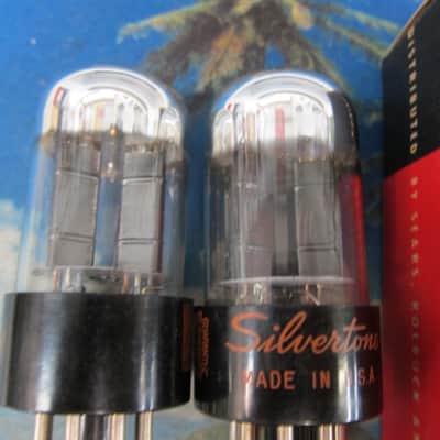 Pair NOS Silvertone 6SN7GTB Tubes, Boxes, Chrome Tops 1960s, Ex Sound, USA 1960s image 2