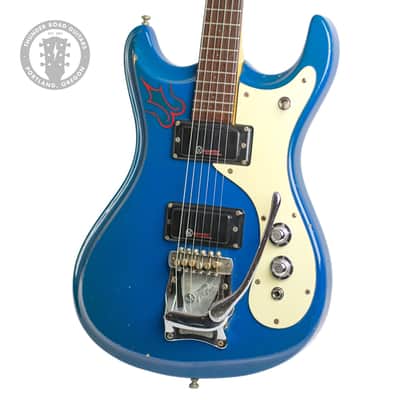 1966 Mosrite Ventures Mark V Guitar Pacific Blue w/Original White Leather Strap #B1039 image 1